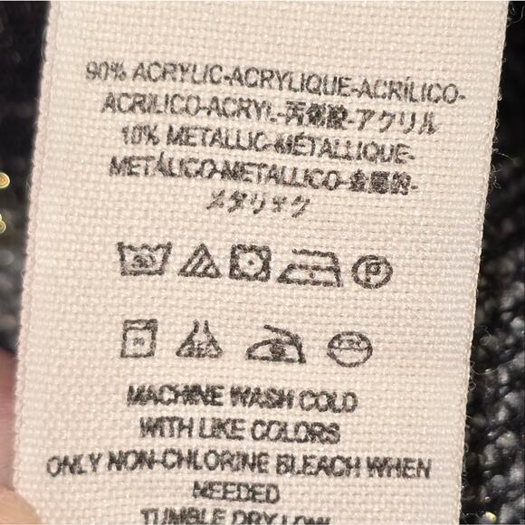 Free People Metallic Knit Jogger Gray Gold Milo Elastic Waist Pull On Size Small - Picture 8 of 8